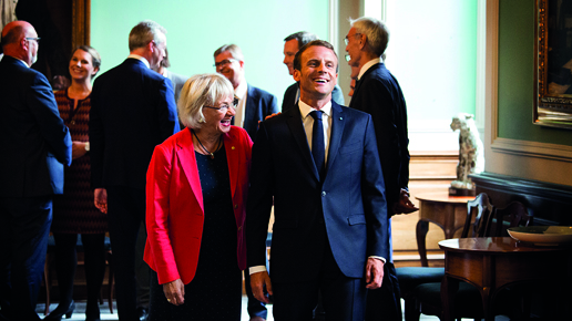 Pia Kjærsgaard and Emmanuel Macron